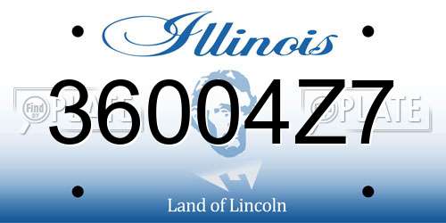 36004Z7 Illinois License Plate