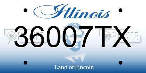 36007TX Illinois License Plate