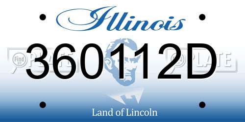 360112D Illinois License Plate