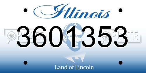 3601353 Illinois License Plate