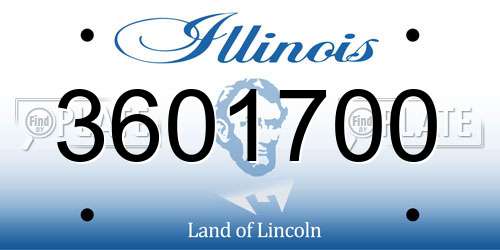 3601700 Illinois License Plate