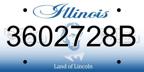 3602728B Illinois License Plate