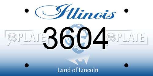 3604 Illinois License Plate