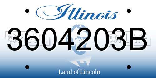 3604203B Illinois License Plate