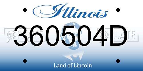 360504D Illinois License Plate
