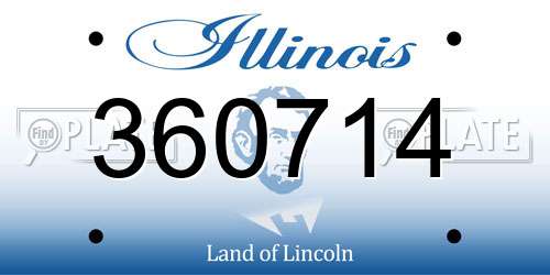 360714 Illinois License Plate