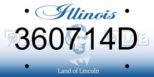 360714D Illinois License Plate