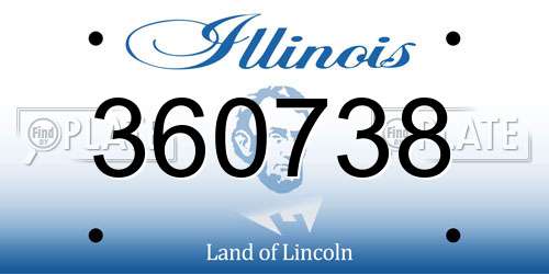 360738 Illinois License Plate