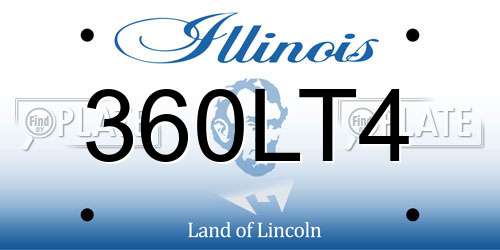 360LT4 Illinois License Plate