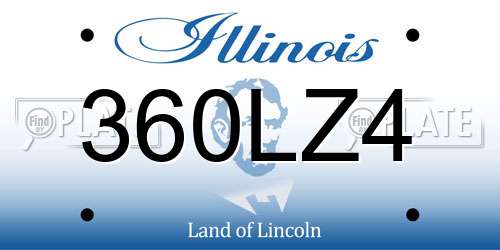 360LZ4 Illinois License Plate
