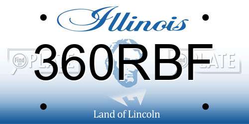 360RBF Illinois License Plate
