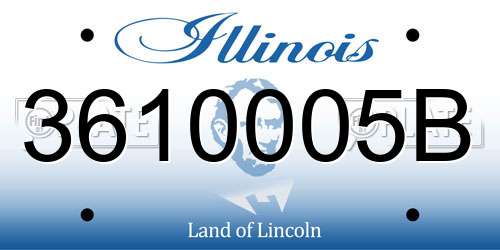 3610005B Illinois License Plate