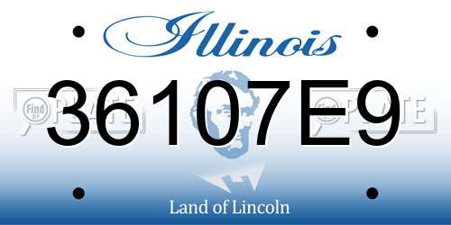 36107E9 Illinois License Plate