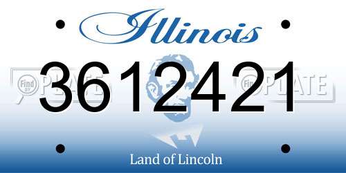 3612421 Illinois License Plate