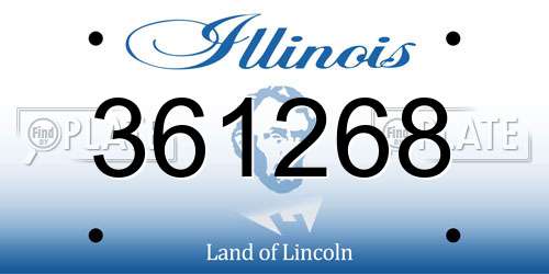 361268 Illinois License Plate