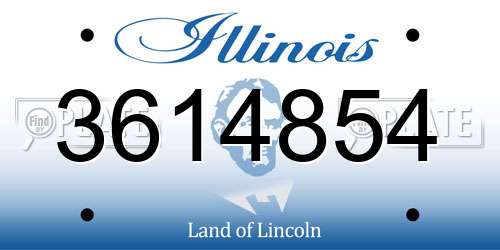 3614854 Illinois License Plate