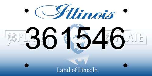 361546 Illinois License Plate