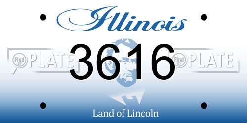 3616 Illinois License Plate