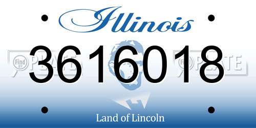 3616018 Illinois License Plate