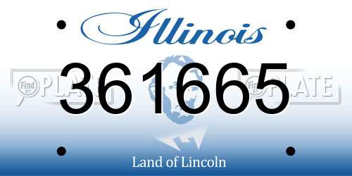 361665 Illinois License Plate