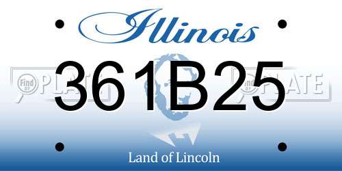 361B25 Illinois License Plate