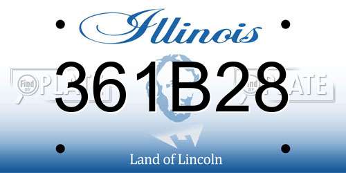 361B28 Illinois License Plate