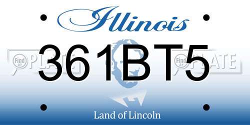 361BT5 Illinois License Plate