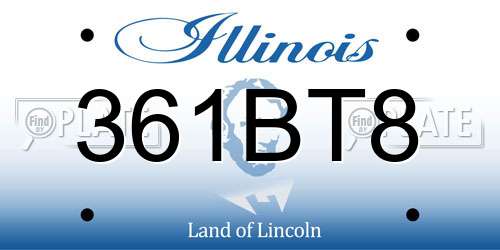 361BT8 Illinois License Plate