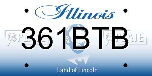 361BTB Illinois License Plate