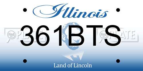 361BTS Illinois License Plate