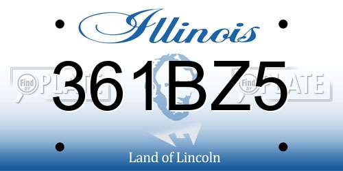 361BZ5 Illinois License Plate