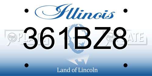 361BZ8 Illinois License Plate
