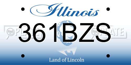 361BZS Illinois License Plate