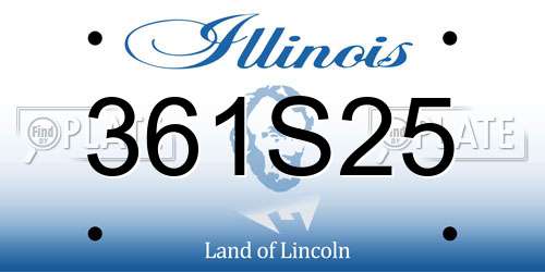 361S25 Illinois License Plate