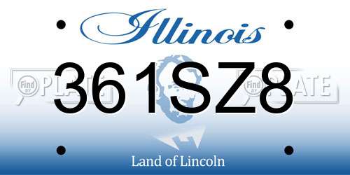 361SZ8 Illinois License Plate
