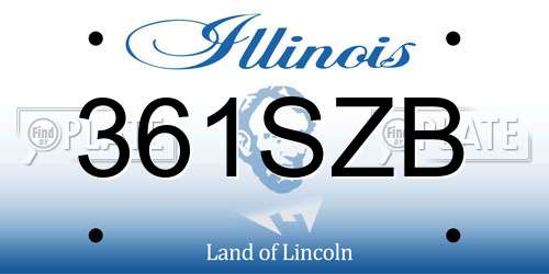 361SZB Illinois License Plate