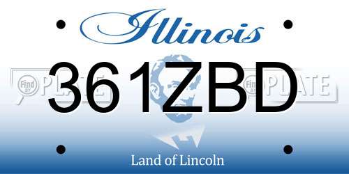 361ZBD Illinois License Plate
