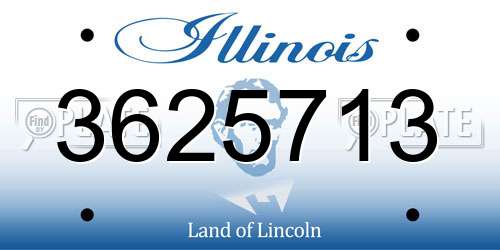 3625713 Illinois License Plate