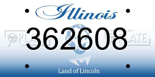362608 Illinois License Plate