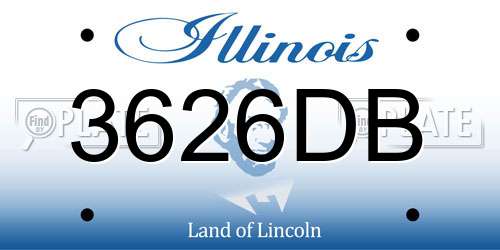 3626DB Illinois License Plate