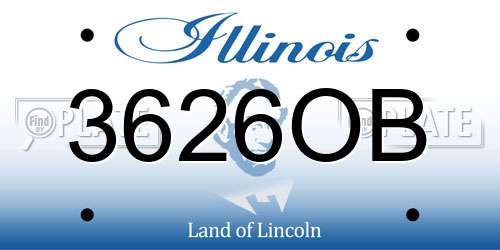 3626OB Illinois License Plate