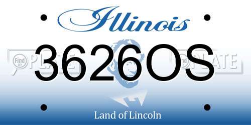 3626OS Illinois License Plate