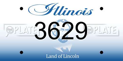 3629 Illinois License Plate