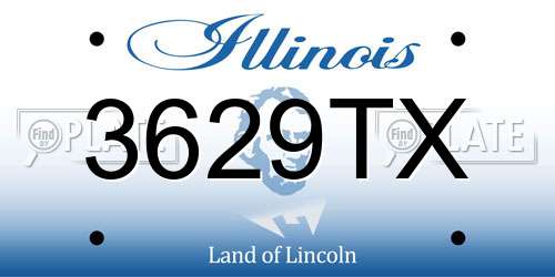 3629TX Illinois License Plate