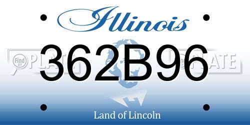 362B96 Illinois License Plate