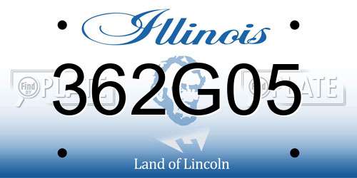 362G05 Illinois License Plate