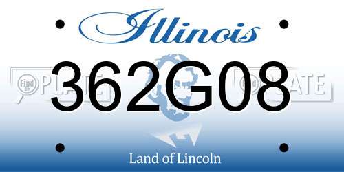 362G08 Illinois License Plate