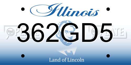 362GD5 Illinois License Plate