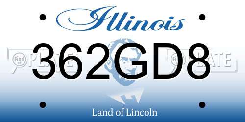 362GD8 Illinois License Plate