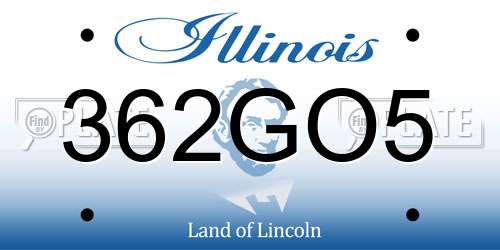 362GO5 Illinois License Plate